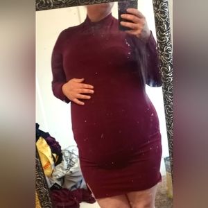 2X Burgundy Fashion Nova Dress